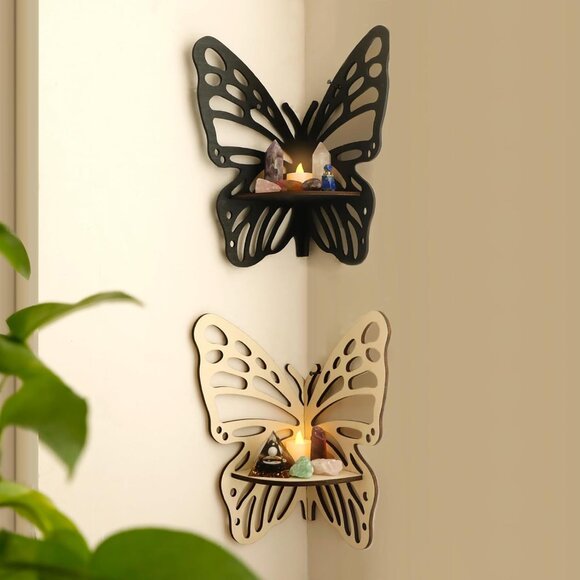Other - Crystal Shelf Display -2 Pcs Butterfly Floating Shelves for Wall Corner Shelf fo